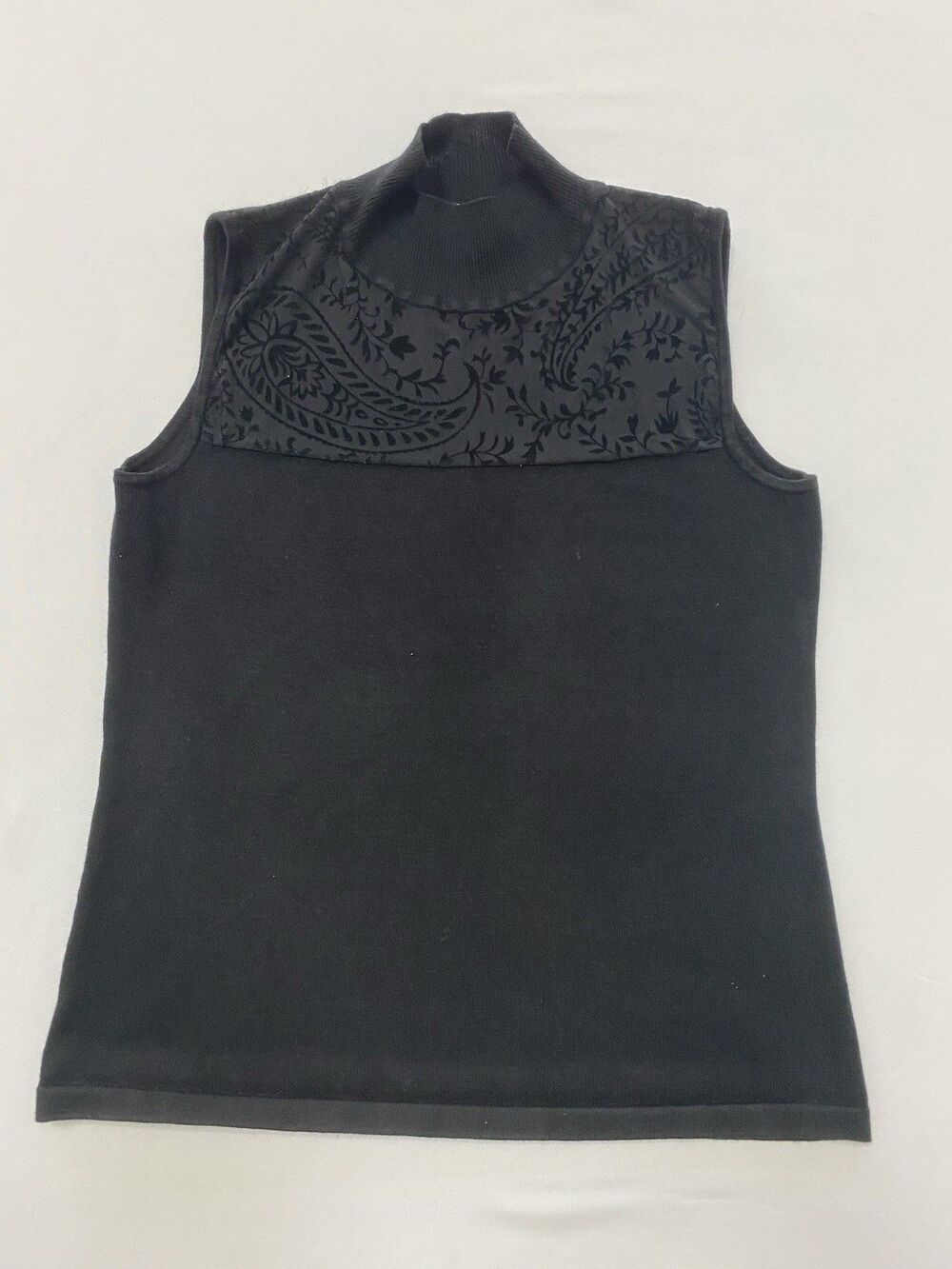 Andrea Jovine Mesh Accent Knit Top Size Large Contemporary Goth Edgy Minimalist